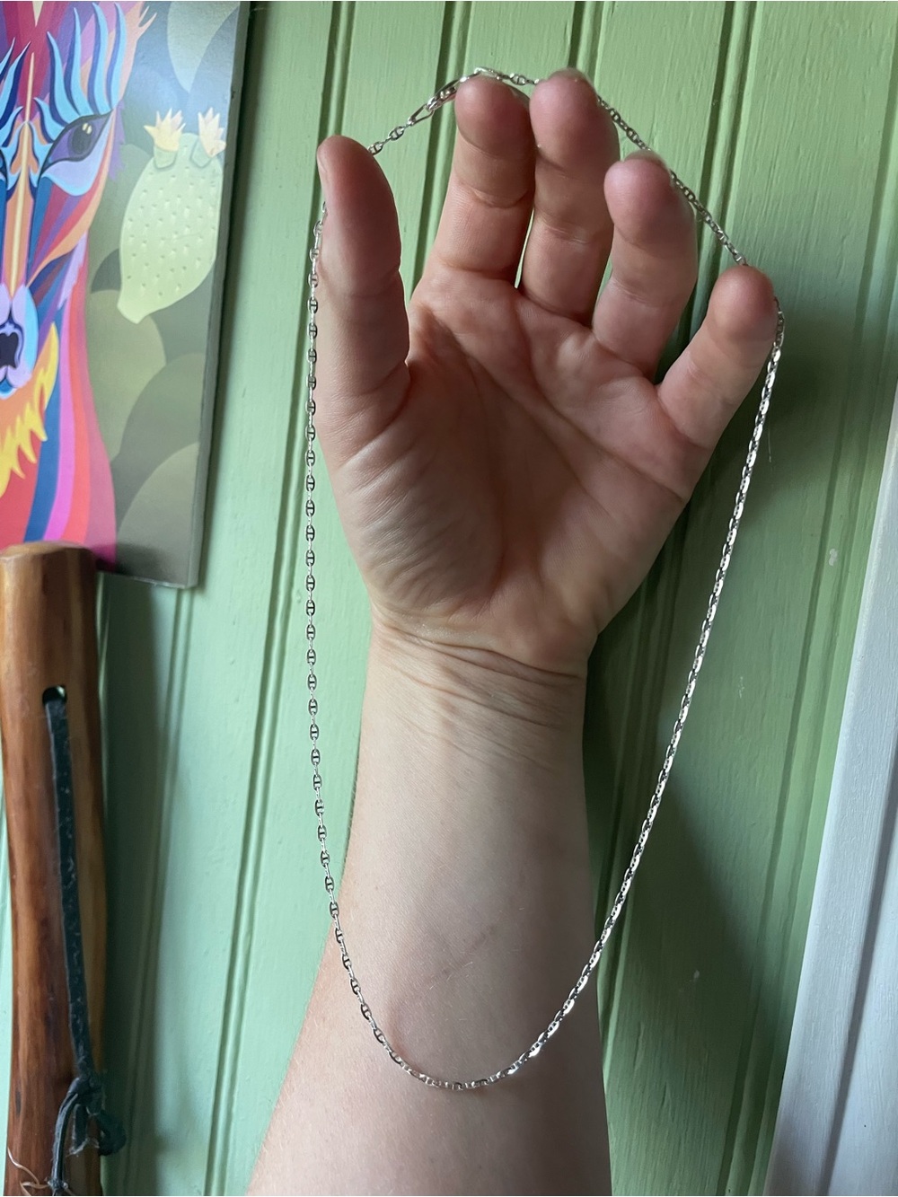 18” mariner link sterling silver chain - Picture 3 of 4